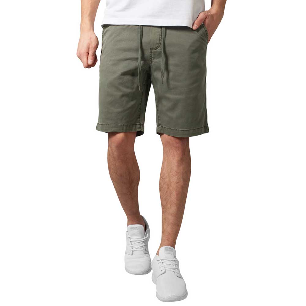 Urban Classics - Stretch Twill Jogging Pantalon court - Vert